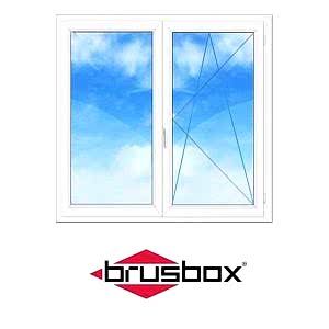 Двухстворчатое ПВХ окно Brusbox