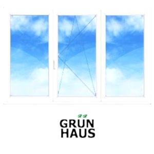 Трехстворчатое ПВХ окно Grunhaus