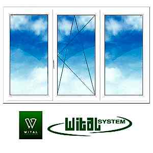 Трехстворчатое ПВХ окно Wital